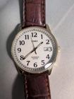 Vtg Timex Gold Men's Indiglo WR Watch Count-Up Easy Read Date Ind - New Battery
