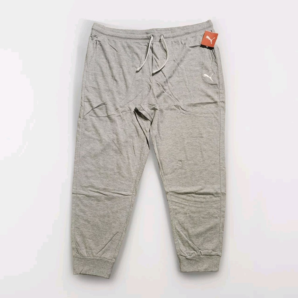 PUMA fleece jogger lounge pants sweatpants Gray drawstring 3XL XXXL 42 44 $45