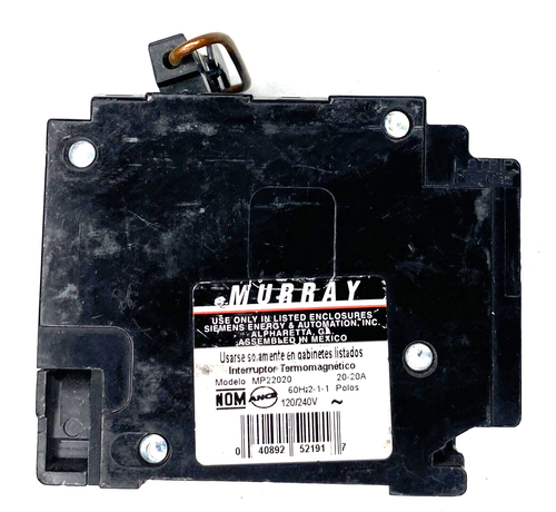 20-20A Murray MP22020 Circuit Breaker 20/20-20/20A 2-1-1 Poles 10k@120/240V MH-T - Picture 3 of 14