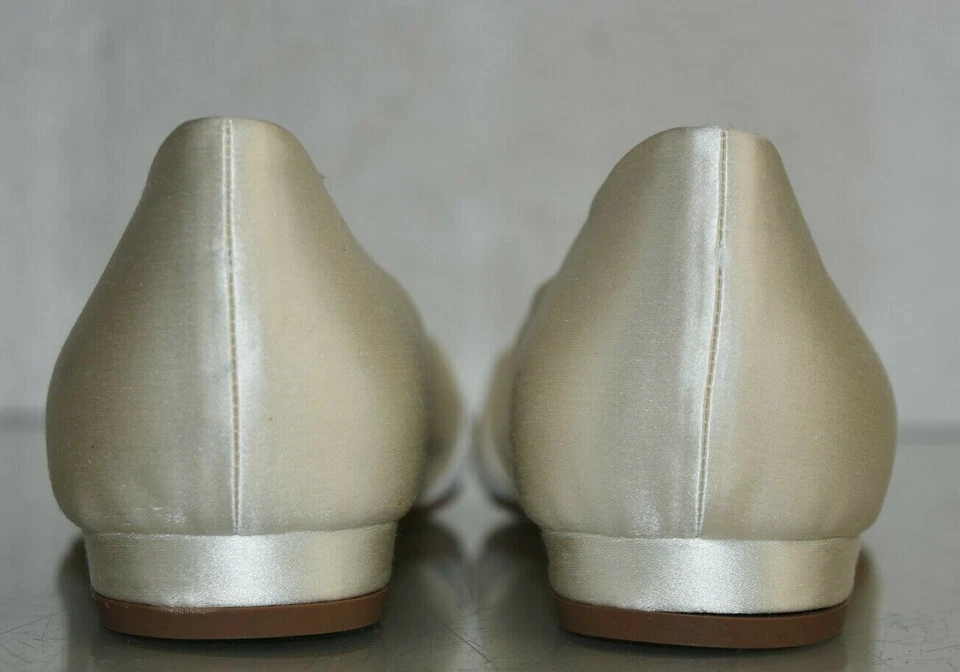 $765 NUEVO Zapatos BODA Oscar de la Renta Acanalados Marfil Satinado Cristales 40 Foto 4 de 4