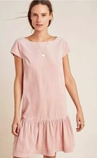 $150 new Anthropologie   Tessa Flounced Corduroy Tunic size 8  Color Pink