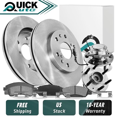 Front Disc Brake Rotors Pads Wheel Bearing Hubs Kit for Suburban 1500 GMC Yukon