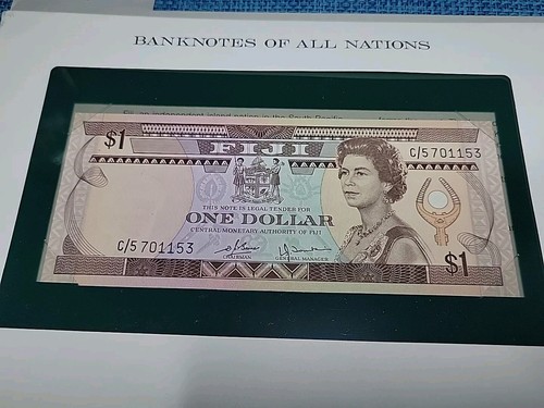 🇫🇯 Banknotes of all Nations  Fiji  1 Dollar  1980 P-76 C/5  UNC 121524-17 - Picture 2 of 4