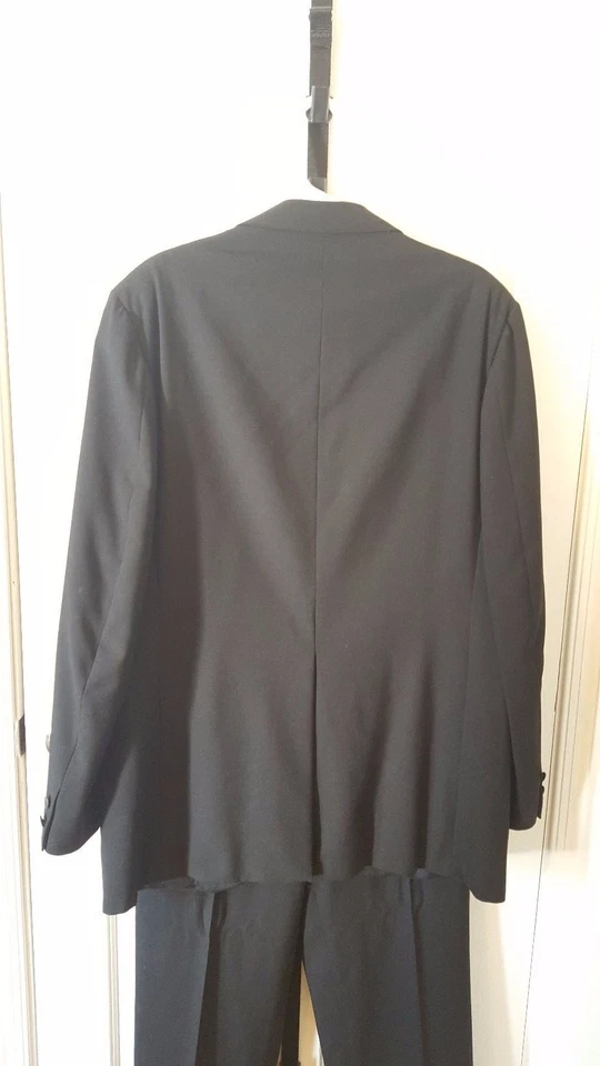 Lord West Men's Black Tux Ribbed Satin Lapel Side Stripe Prom Sz 44 XL  - Image 3 of 4