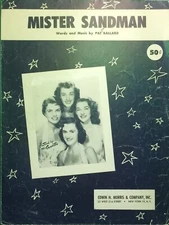 Sheet Music Mister Mr Sandman Dream me a Dream Pat Ballard Chordettes 1950s 1954