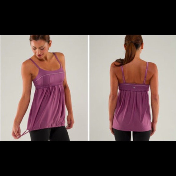 Lululemon Priiti Babydoll Tank Top Size 4 Ruffle Cross Back Straps