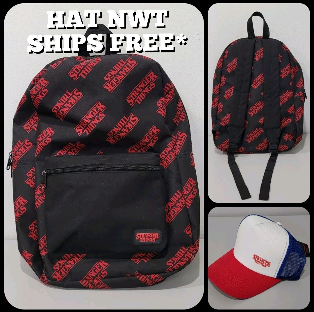 Stranger Things Loungefly Backpack LOGO Print Red… - image 1
