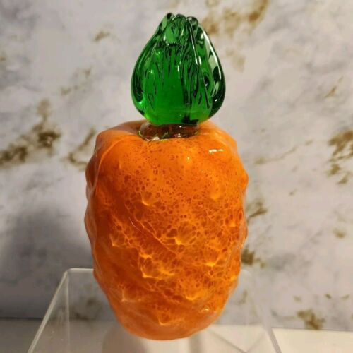 Vintage Blown Glass Orange Pineapple Murano Style