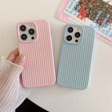 Slim Striped Shockproof Soft TPU Phone Case For iPhone 16 Pro Max 15 14 13 12 11