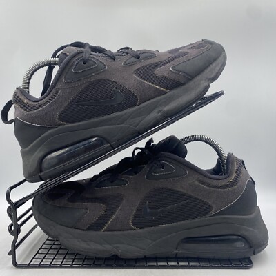Nike Air Max 200 Triple Black Trainers Size UK Mens Suede Gym Chunky  UK