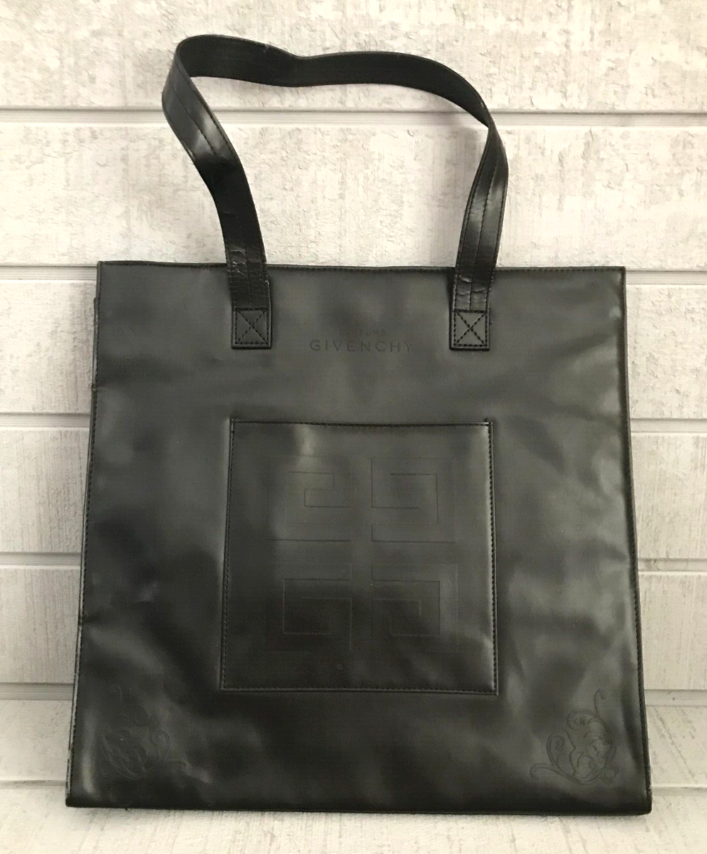 Givenchy ブラック バッグ GIVENCHY Parfums Black Faux Leather Double Handle Tote Bag Snap