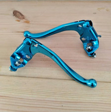 NOS 1984 Pair L/R Dia Compe Prebent Brake Lever Blue Old School BMX Pre Bent DC