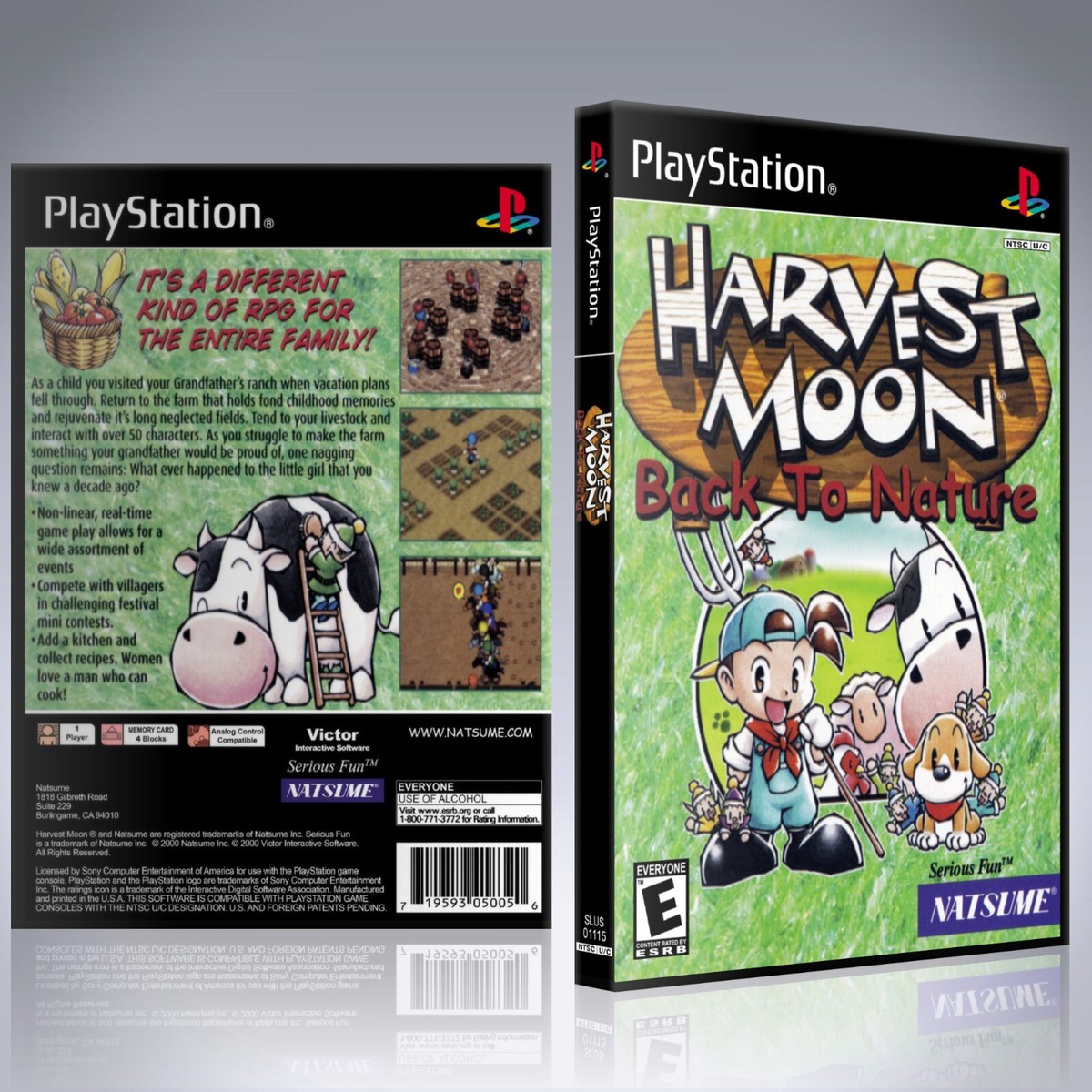 Jeu Récolte Lune : Retour à La Nature – PS1, Version NTSC (US/Canada), Bon état