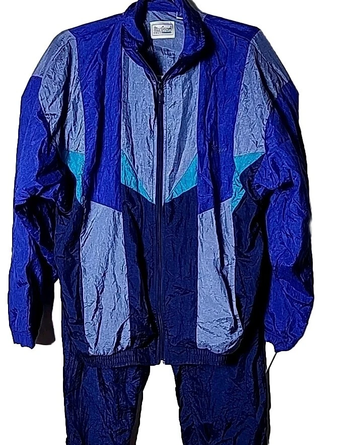 Mac Gregor Hombres L Grande Años 90 Bloque de Color Rompevientos Traje de Pista Chaqueta Pantalones Forrados Foto 2 de 4