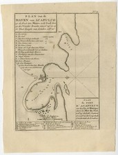 Antique Map of the Port of Acapulco by Anson (1749)