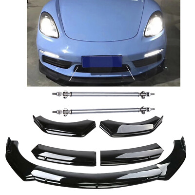 For Porsche 718 Cayman 2017 Front Bumper Lip Splitter Spoiler Bod Kit Strut Rod