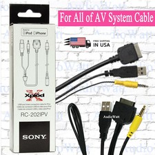 SONY RC-202IPV Cable for iPod iPhone Video Plug USB AUX Car Audio Radio - UC