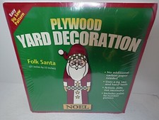 Yard Art Folk Santa Noel Plywood Yard Deco Jig Saw Pattern 21 in x 53 in New