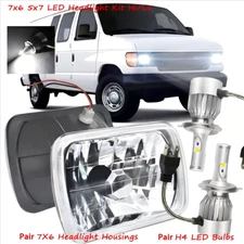 For Ford E-100 E-150 E-250 E-350 Econoline Club Wagon Van 5x7" 7x6 Led Headlight