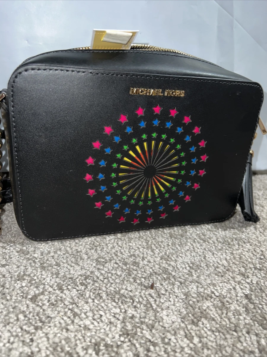 New Michael Kors GINNY Medium Camera Crossbody Bag Star Accented