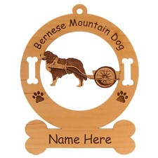 Bernese Mountain Dog with Cart Ornament Personalized With Your Dogs Name 1715