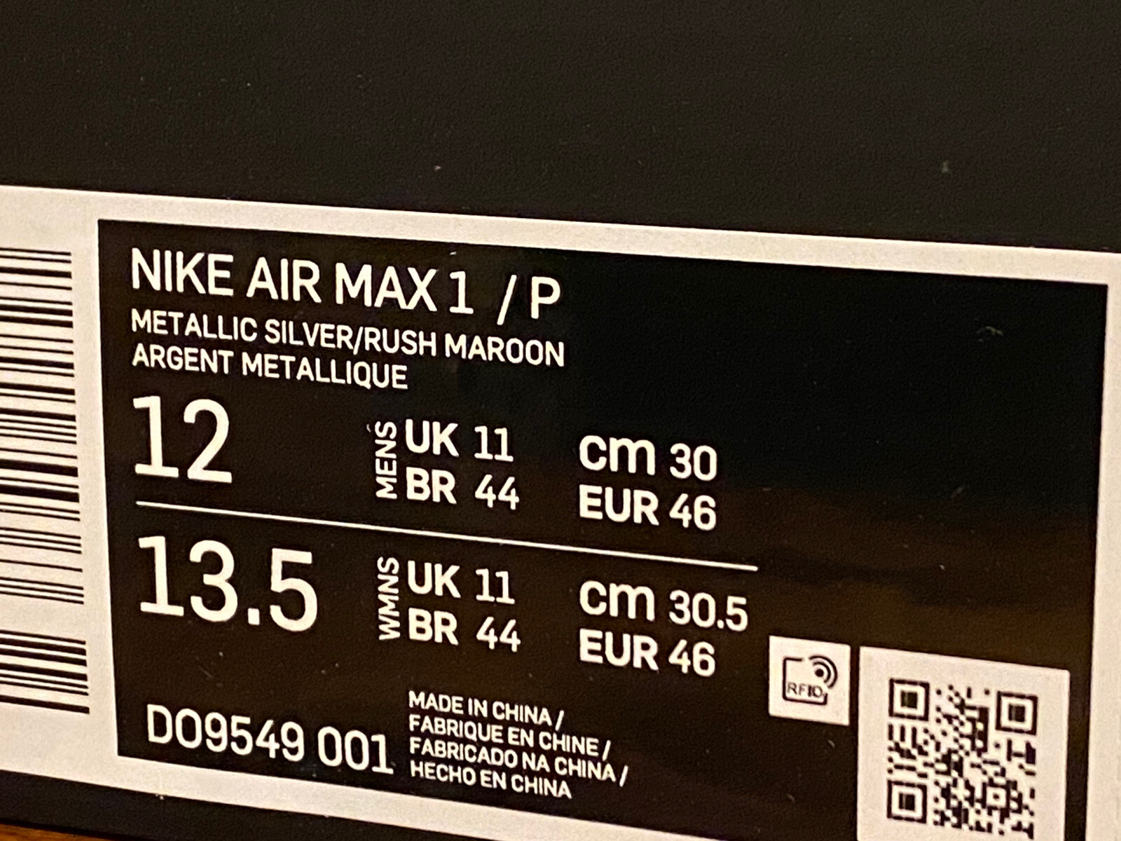 Nike Air Max 1 x Patta “Night Maroon” Sz 12 Order Confirmed image 9