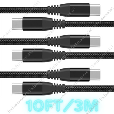 Type-C Cable USB-C to USB-C Fast Charger Charging Cord 10FT For iPhone15 Samsung