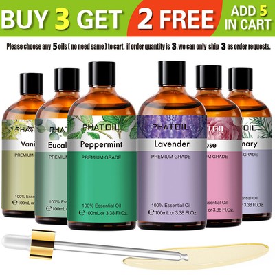 100ml Natur Ätherisches Öl Aromatherapie Duftöl Therapeutisch Öle für Diffuser