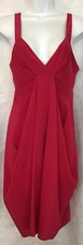 Donna  Karan collection Dress Berry Silk Sleeveless Draped Front  Size 2