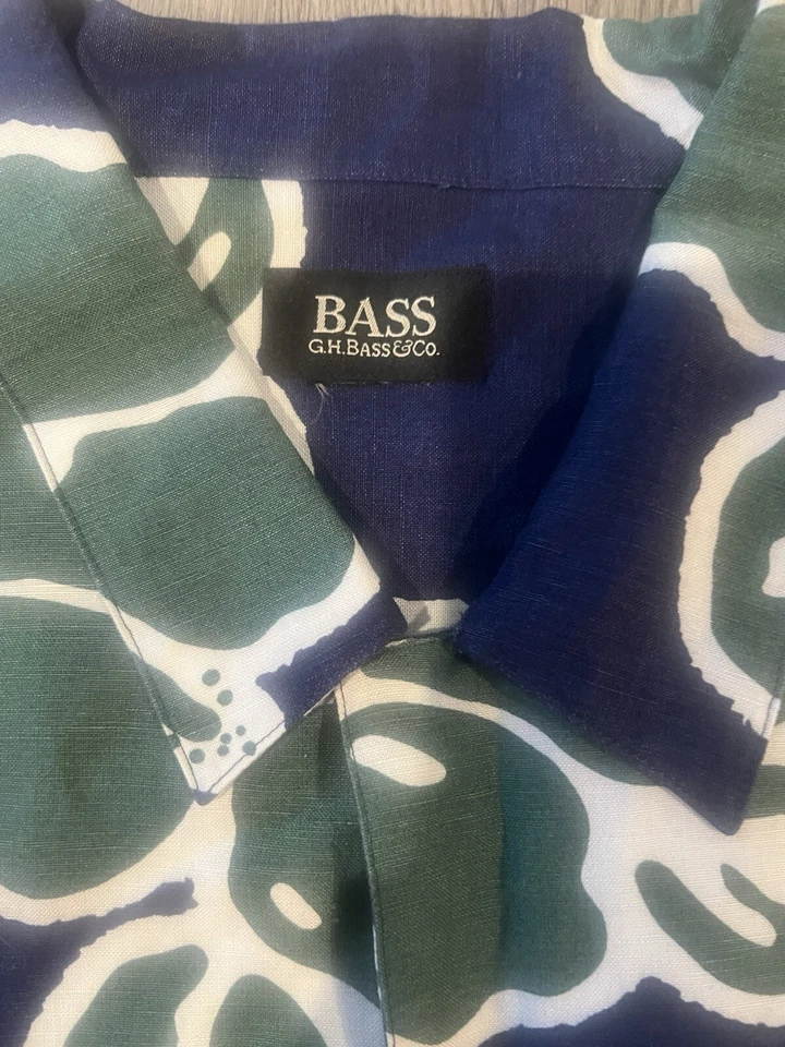 G.H. Bass & Co 5XL Hawaiian Shirt Button-Up Floral Short Sleeve - Image 3 of 4