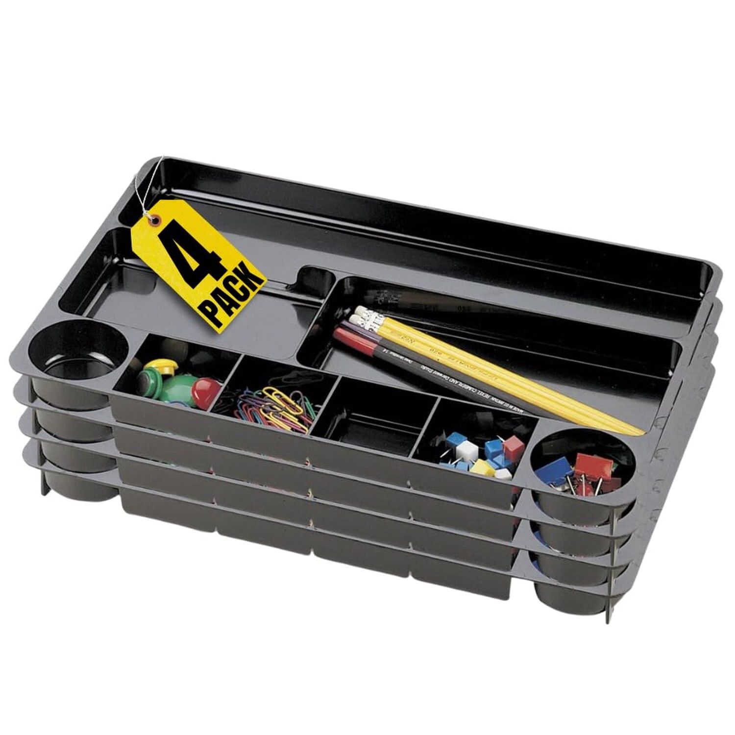 1InTheOffice Plastic Desk Drawer Organizer Tray, Desk Drawer Tray, Drawer Org...