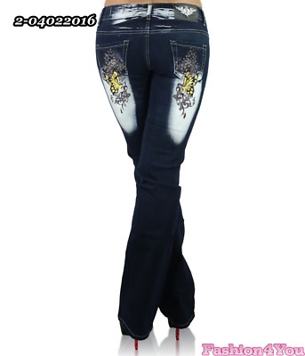 Ladies Jeans Plus Size Womens Trousers Crazy Age Tattoo Big Size 14,16,18,20,22