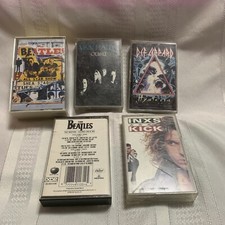 LOT OF 5 The Beatles Anthology, Van Halen, Def Leppard, INXS CASSETTES  S1