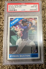 2015 TOPPS HERITAGE BYRON BUXTON RC ACTION VARIATION PSA 10 GEM MINT 724