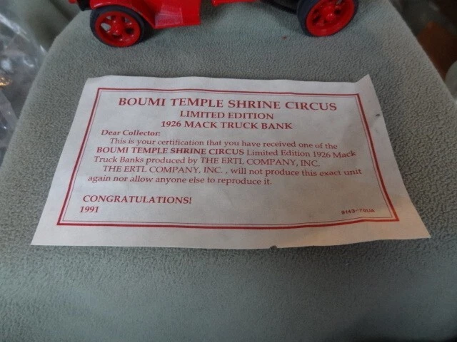 ERTL 1926 MACK ДОСТАВКА ГРУЗОВИК БАНК - ЛОГОТИП Boumi храм - банк с ключом святыня - Изображение 4 из 4