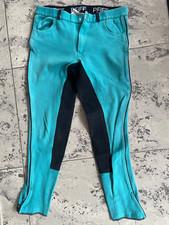 Teal Breeches Full Seat by PFIFF Kids Breeches Size 176