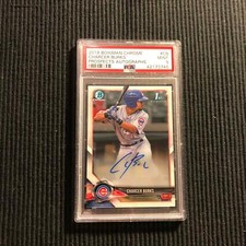 2018 BOWMAN CHROME CHARCER BURKS *PROSPECT AUTO PSA 9 MINT*  CHICAGO CUBS