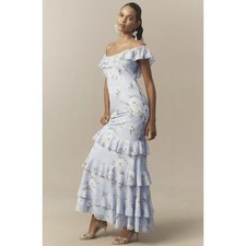 NWT BHLDN Elara Ruffle Chiffon Maxi Dress