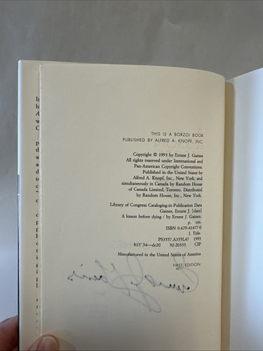 A Lesson Before Dying by Ernest J. Gaines (SIGNED First Edition) | eBay