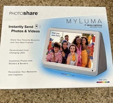 Photoshare My Luma 7” White Lightning WiFi Smart Frame - NEW IN BOX