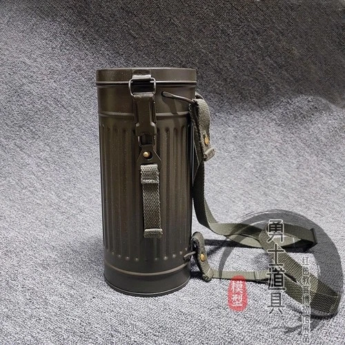 WWII WW2 German Box Military Replica Army Gas Mask Canister Container and Strap