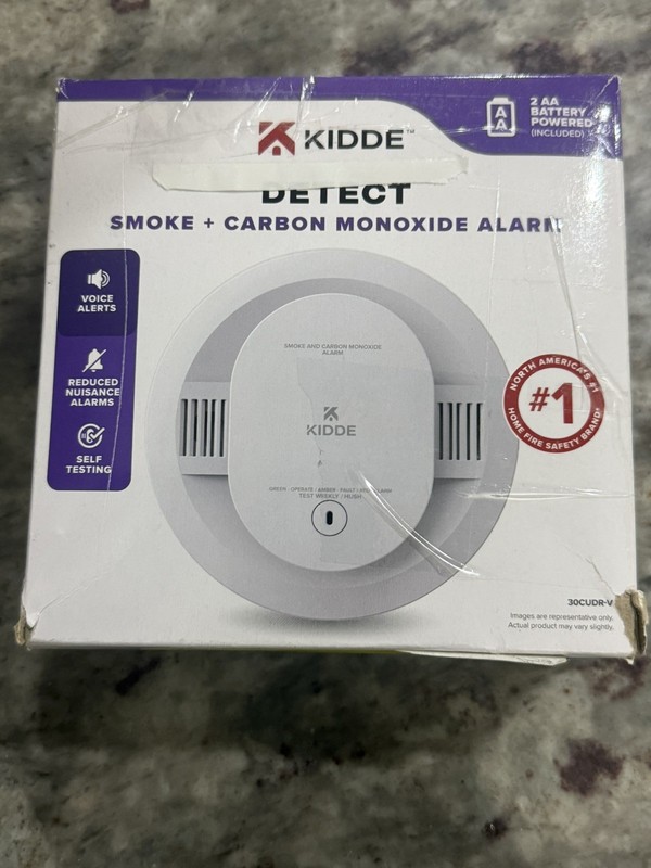 Kidde 30CUD10-V DETECT Smoke + Carbon Monoxide Alarm Open box