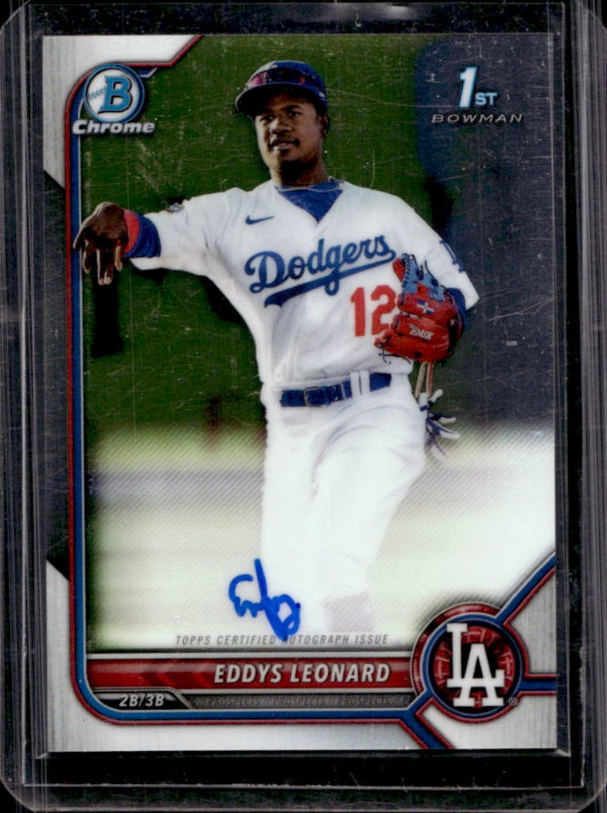 2022 Bowman Eddys Leonard Chrome Auto 1st Prospect #CPA-EL Dodgers