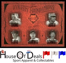 2005 Flair #21 DF Abreu Roberts Schmidt Thome Dynasty Foundations Phillies #/500