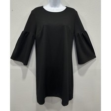 GAP Mini Dress Women's Size Medium Black 3/4 Wide Sleeves Zip Up Boho