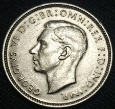 1940 Australia Sixpence – Sterling Silver 92.5% – George VI – VF/XF 