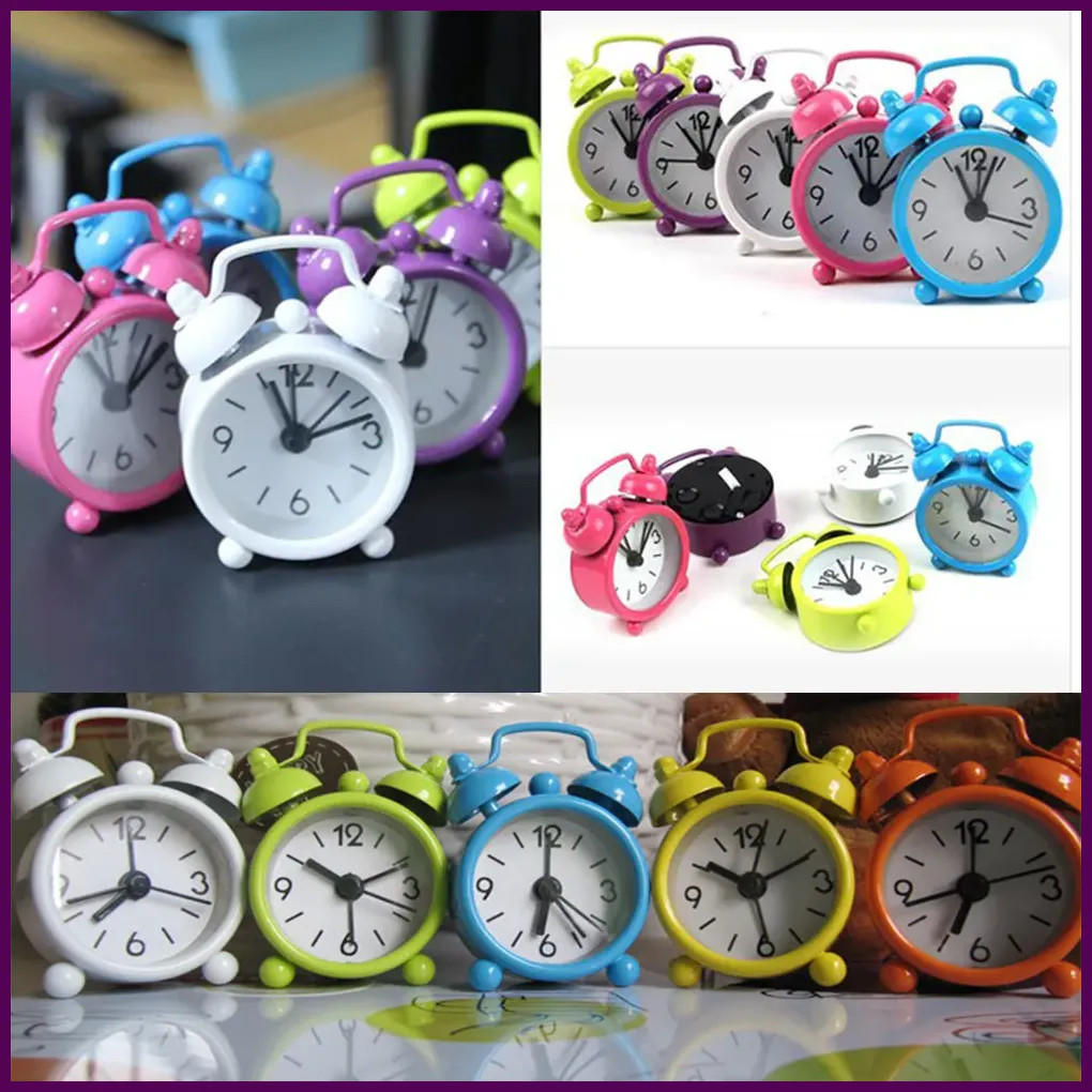 Creative Cute Mini Metal Small Alarm Clock Electronic Home Children's Room