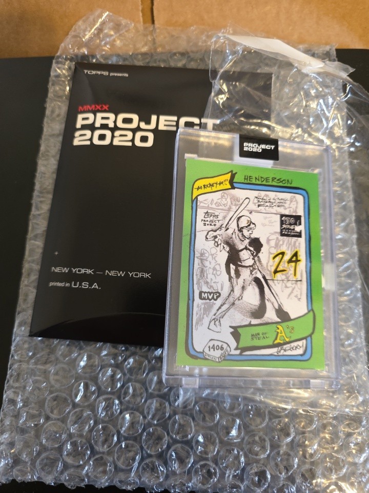 Topps Project 2020 RICKEY HENDERSON Card #206 by Gregory Siff - IN HAND