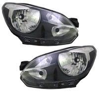 Scheinwerfer Set FüR VW Up! 2011- Schwarz Halogen H4 Streuscheibe LWR
