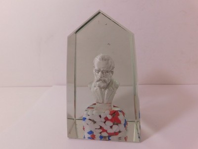 Czech Upright Sulfide of Theobald von Bethmann-Hollweg of Germany Paperweight